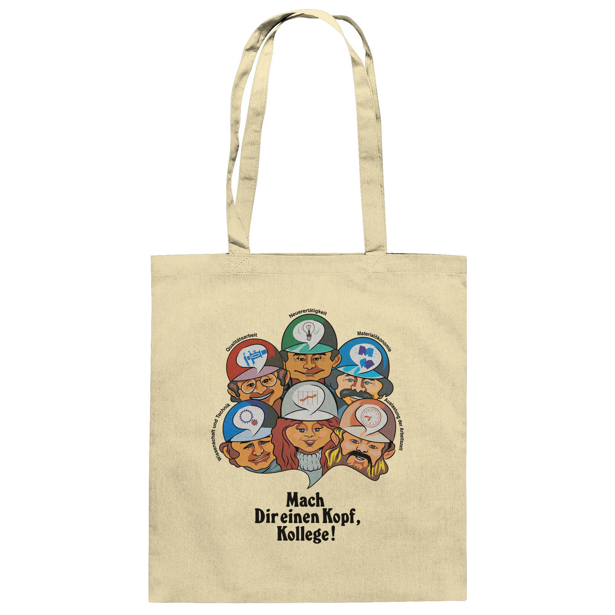 DDR Ostalgie Baumwolltasche • MACH DIR EINEN KOPF, KOLLEGE
