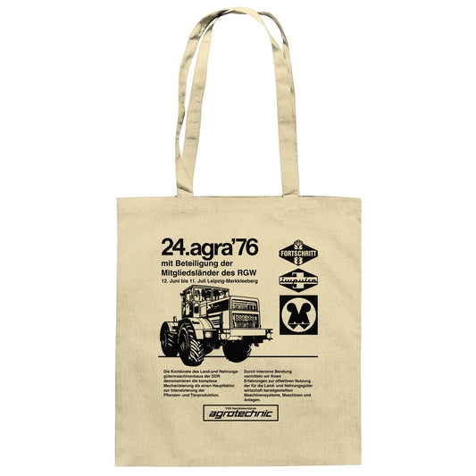 DDR Ostalgie Baumwolltasche • AGRA 1976, LEIPZIG-MARKKLEEBERG