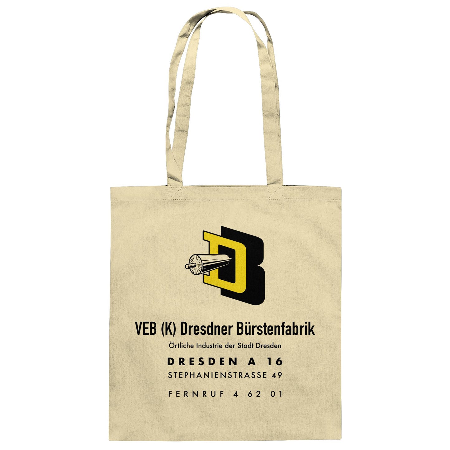 DDR Ostalgie Baumwolltasche • VEB DRESDNER BÜRSTENFABRIK