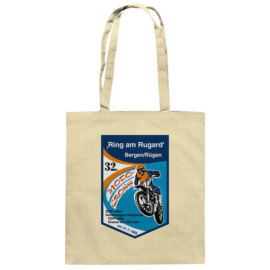 DDR Ostalgie Baumwolltasche • RING AM RUGARD, RÜGEN 32. MOTO-CROSS-RENNEN 1988 (ORIGINAL-WIMPEL)