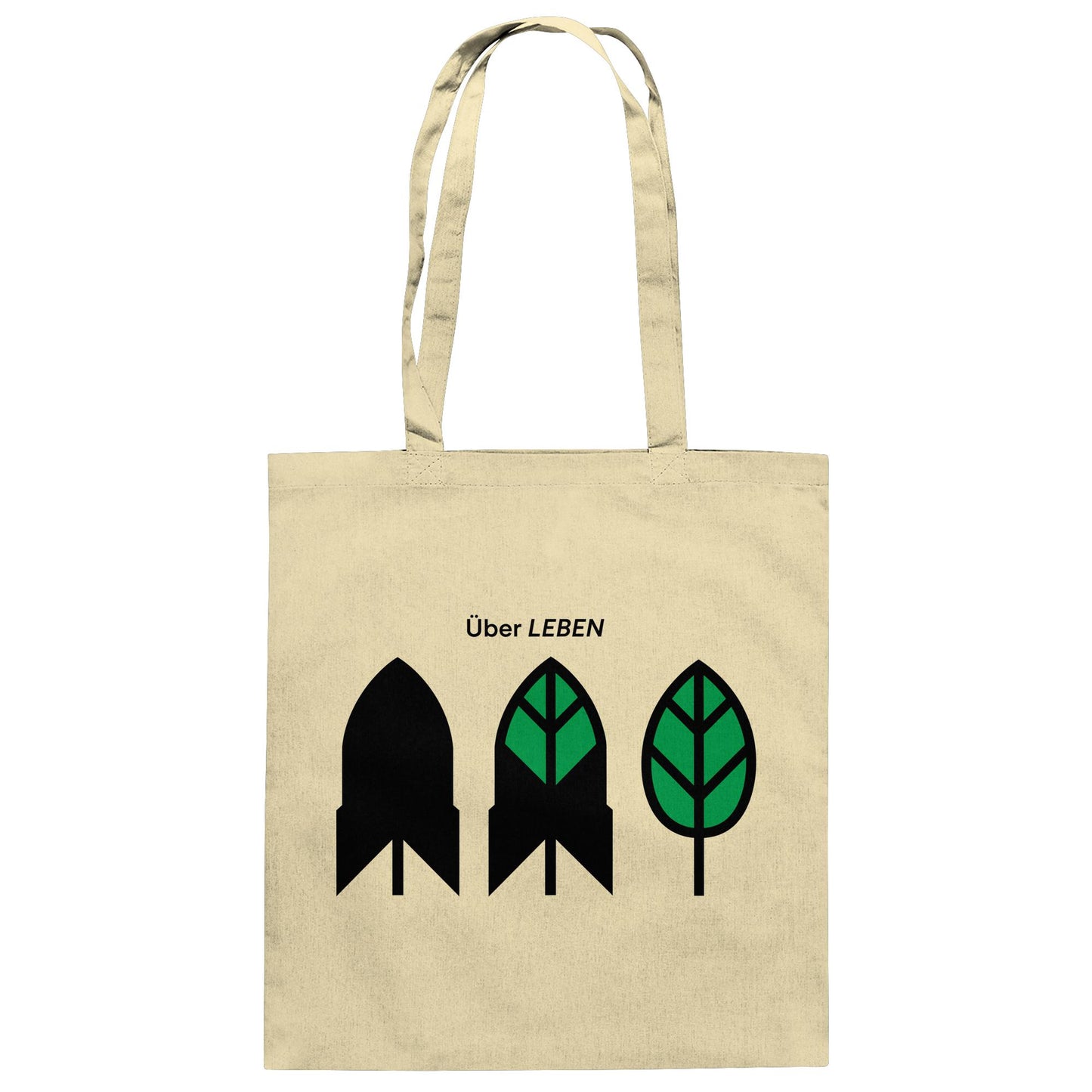 DDR Ostalgie Baumwolltasche • ÜBER LEBEN (ORIGINAL FRIEDENS-PLAKAT)