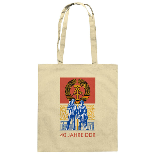 DDR Ostalgie Baumwolltasche • 40 JAHRE DDR (BRIEFMARKE)
