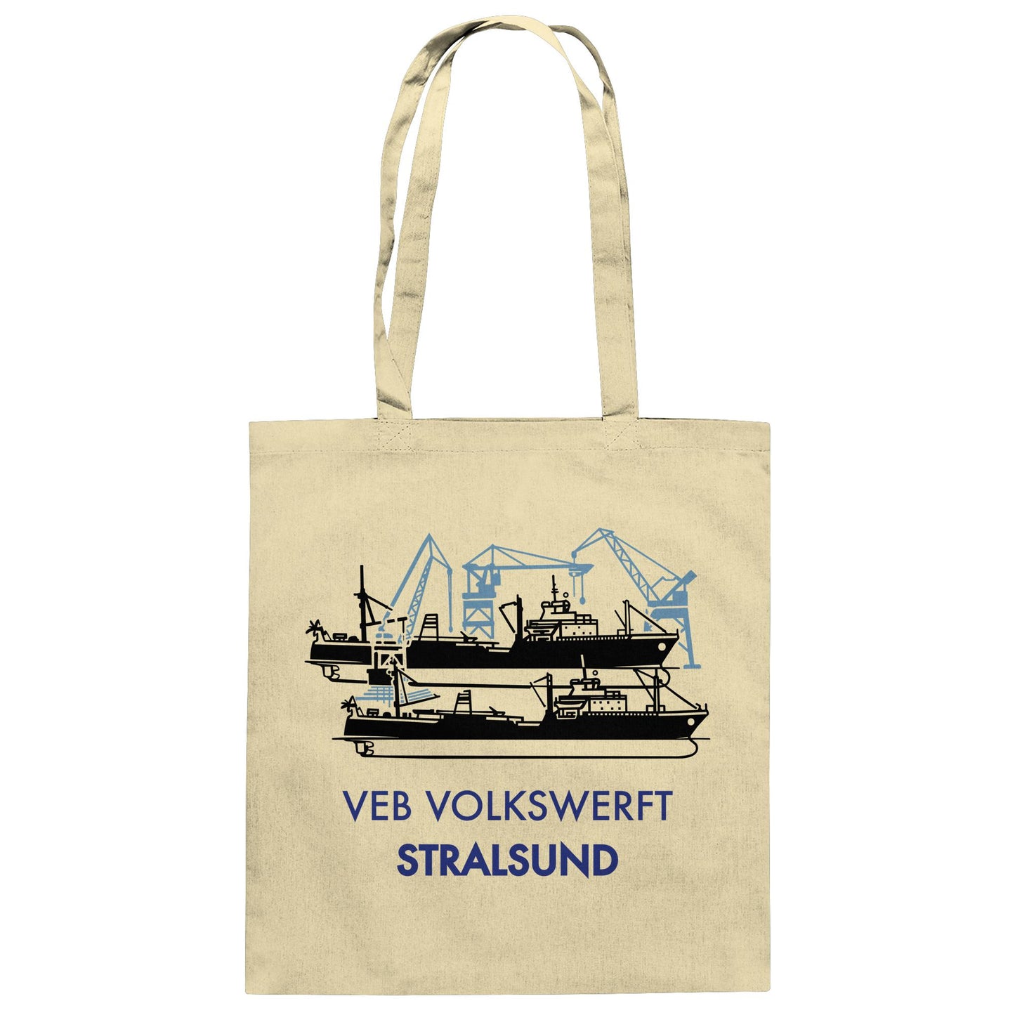 DDR Ostalgie Baumwolltasche • VEB VOLKSWERFT STRALSUND