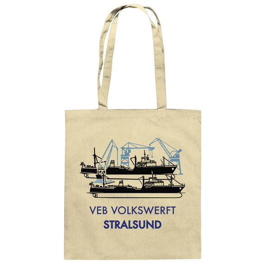 DDR Ostalgie Baumwolltasche • VEB VOLKSWERFT STRALSUND