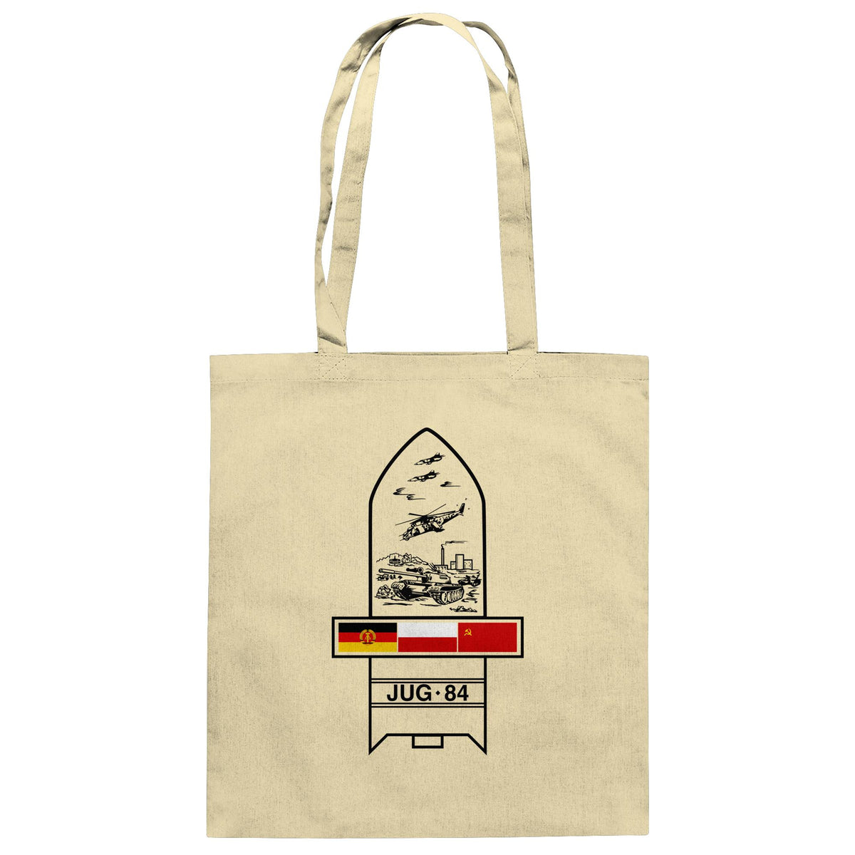 DDR Ostalgie Baumwolltasche • JUG-84 MANÖVER - SOWJETUNION, POLEN, DDR