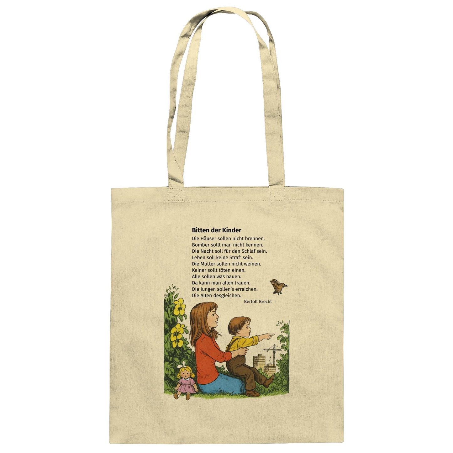 DDR Ostalgie Baumwolltasche • BITTEN DER KINDER - UNSERE FIBEL