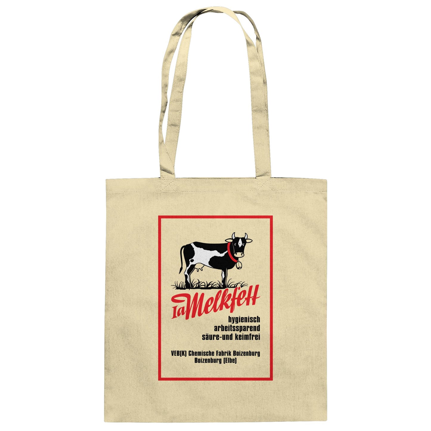 DDR Ostalgie Baumwolltasche • 1A MELKFETT - VEB BOIZENBURG