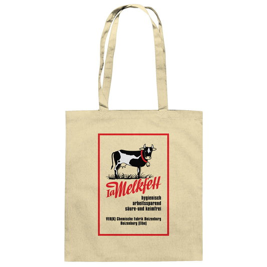 DDR Ostalgie Baumwolltasche • 1A MELKFETT - VEB BOIZENBURG