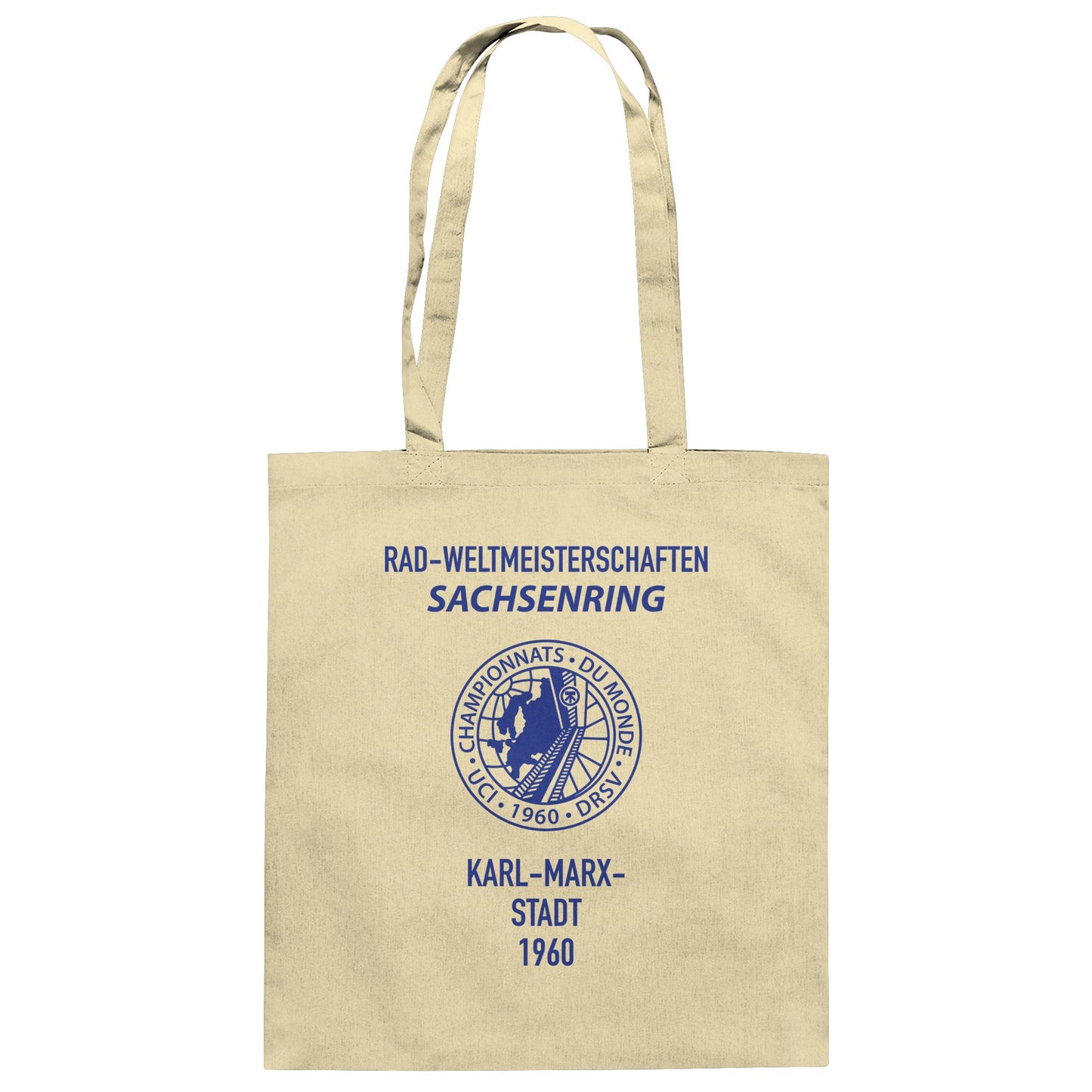 DDR Ostalgie Baumwolltasche • RADWELTMEISTERSCHAFTEN SACHSENRING, KARL-MARX-STADT 1960