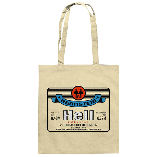 DDR Ostalgie Baumwolltasche • RENNSTEIG HELL - VEB BRAUEREI MEININGEN