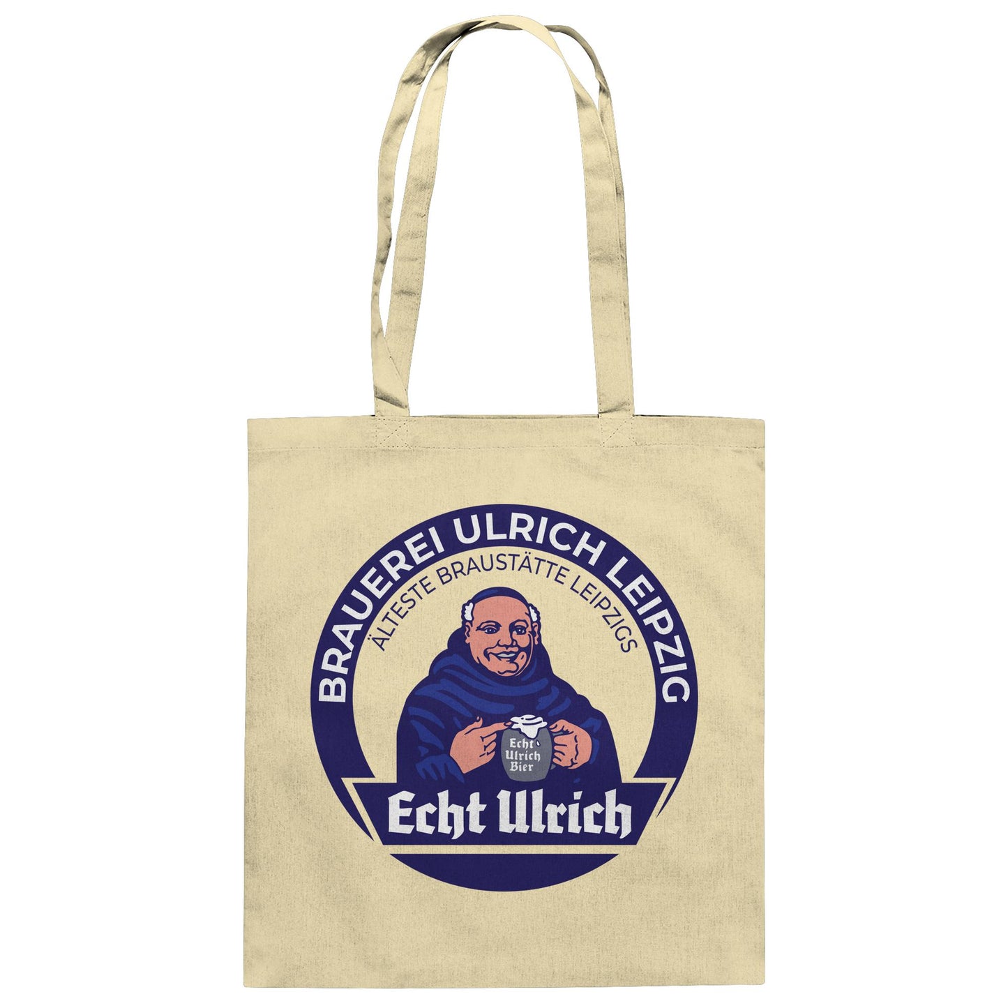 DDR Ostalgie Baumwolltasche • ECHT ULRICH BIER LEIPZIG (ORIGINAL BIERDECKEL)