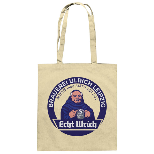 DDR Ostalgie Baumwolltasche • ECHT ULRICH BIER LEIPZIG (ORIGINAL BIERDECKEL)