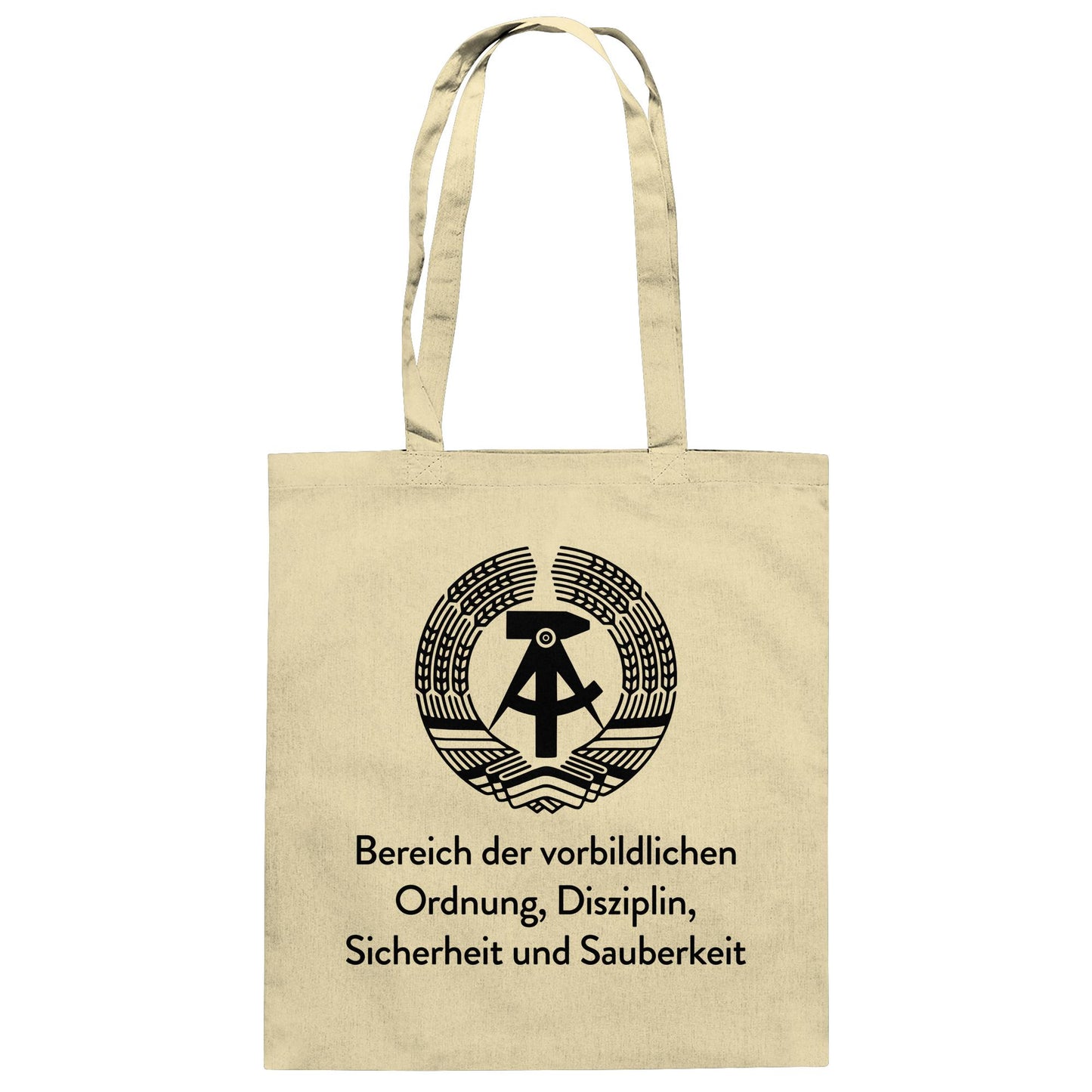 DDR Ostalgie Baumwolltasche • BEREICH DER VORBILDLICHEN ORDNUNG (ORIGINAL SCHILD)