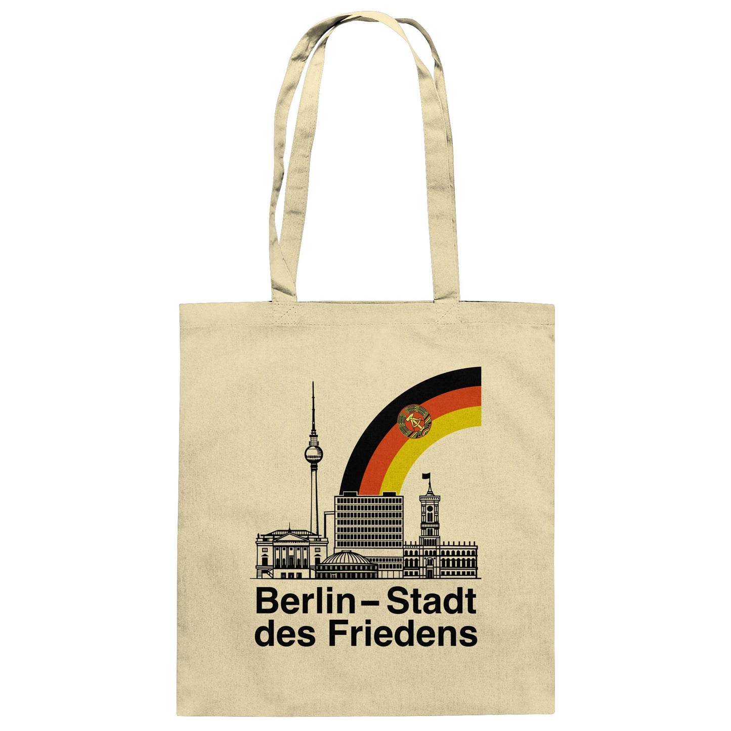 DDR Ostalgie Baumwolltasche • BERLIN - STADT DES FRIEDENS (ORIGINAL POSTSTEMPEL)