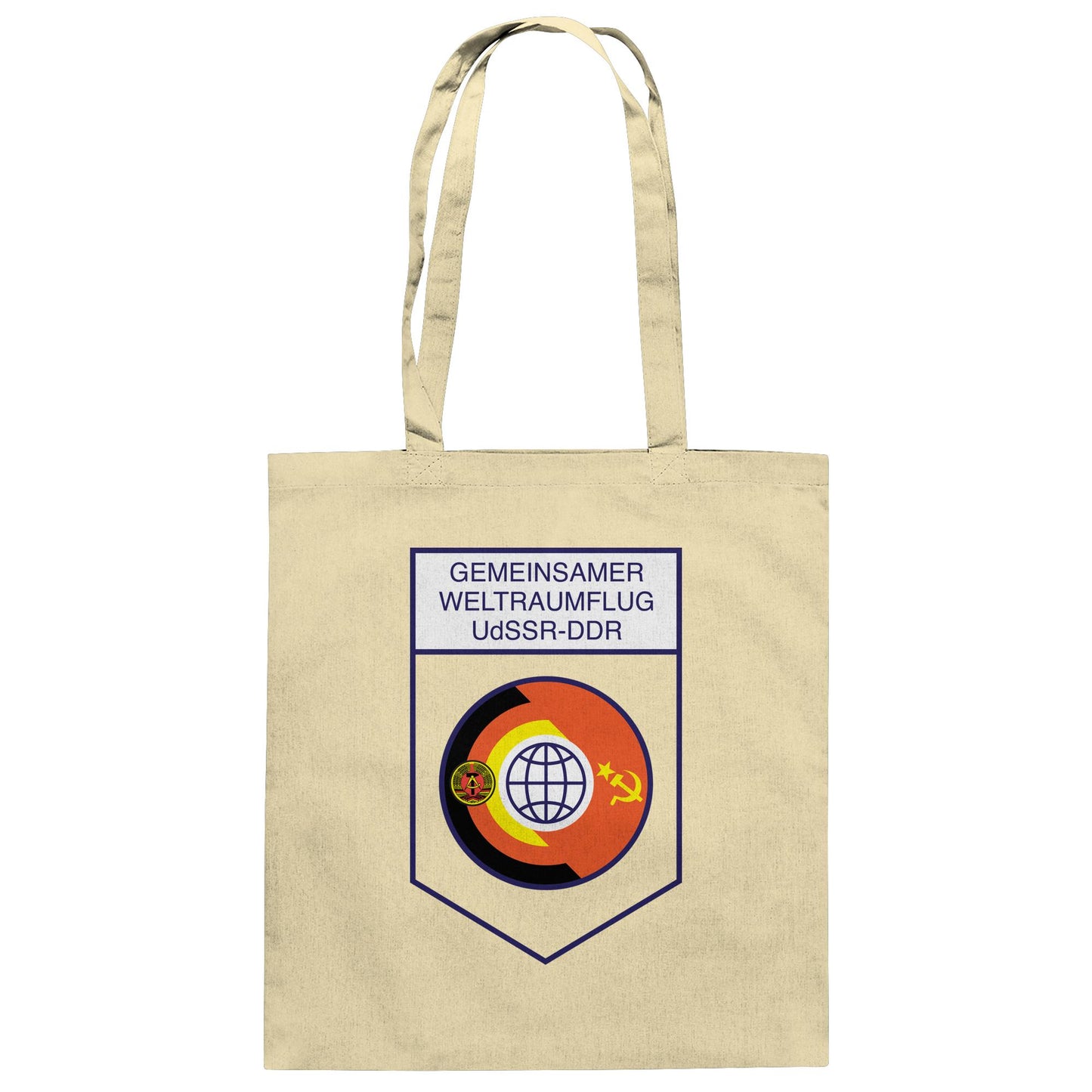 DDR Ostalgie Baumwolltasche • GEMEINSAMER WELTRAUMFLUG UDSSR-DDR (ORIGINAL WIMPEL)