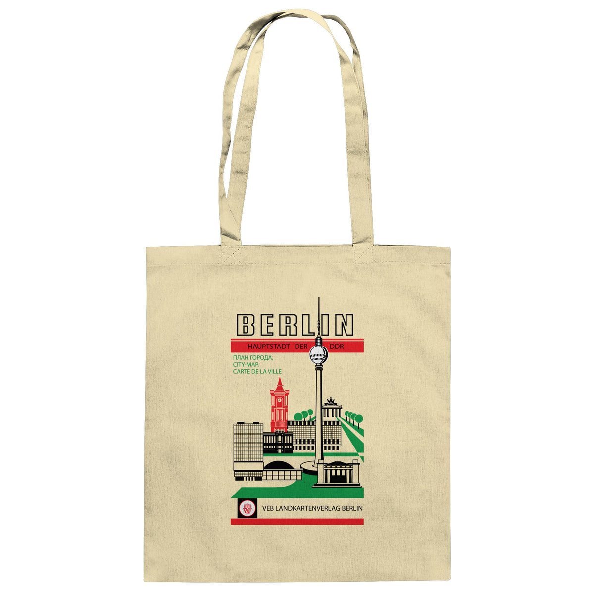 DDR Ostalgie Baumwolltasche • BERLIN, HAUPTSTADT DER DDR (ORIGINAL TITEL STADTFÜHRER)