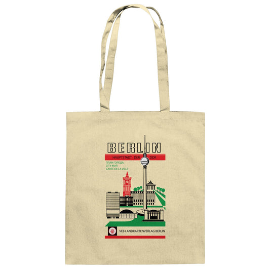 DDR Ostalgie Baumwolltasche • BERLIN, HAUPTSTADT DER DDR (ORIGINAL TITEL STADTFÜHRER)
