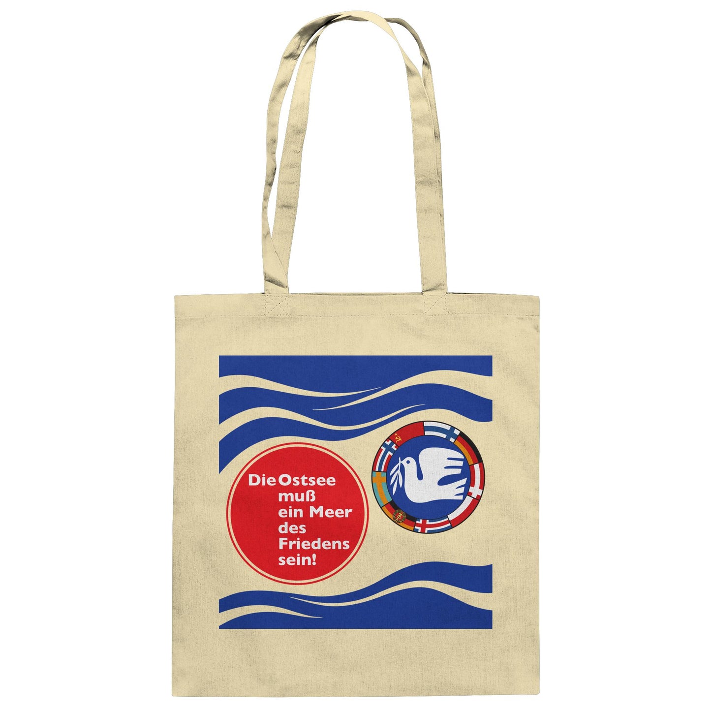 DDR Ostalgie Baumwolltasche • DIE OSTSEE MUSS EIN MEER DES FRIEDENS SEIN (ORIGINAL BANNER)