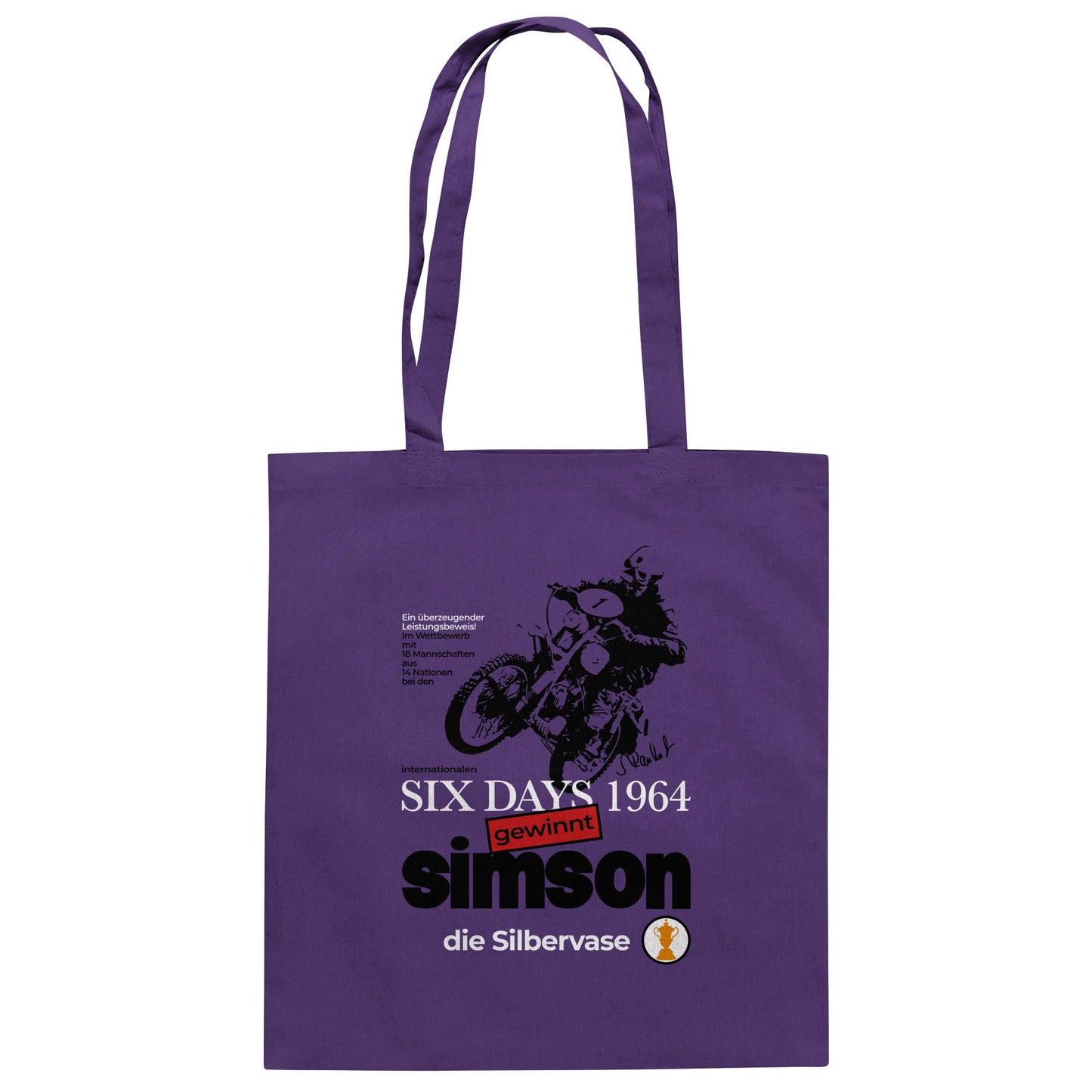 DDR Ostalgie Baumwolltasche • SIMSON GEWINNT SILBERVASE - SIX DAYS 1964