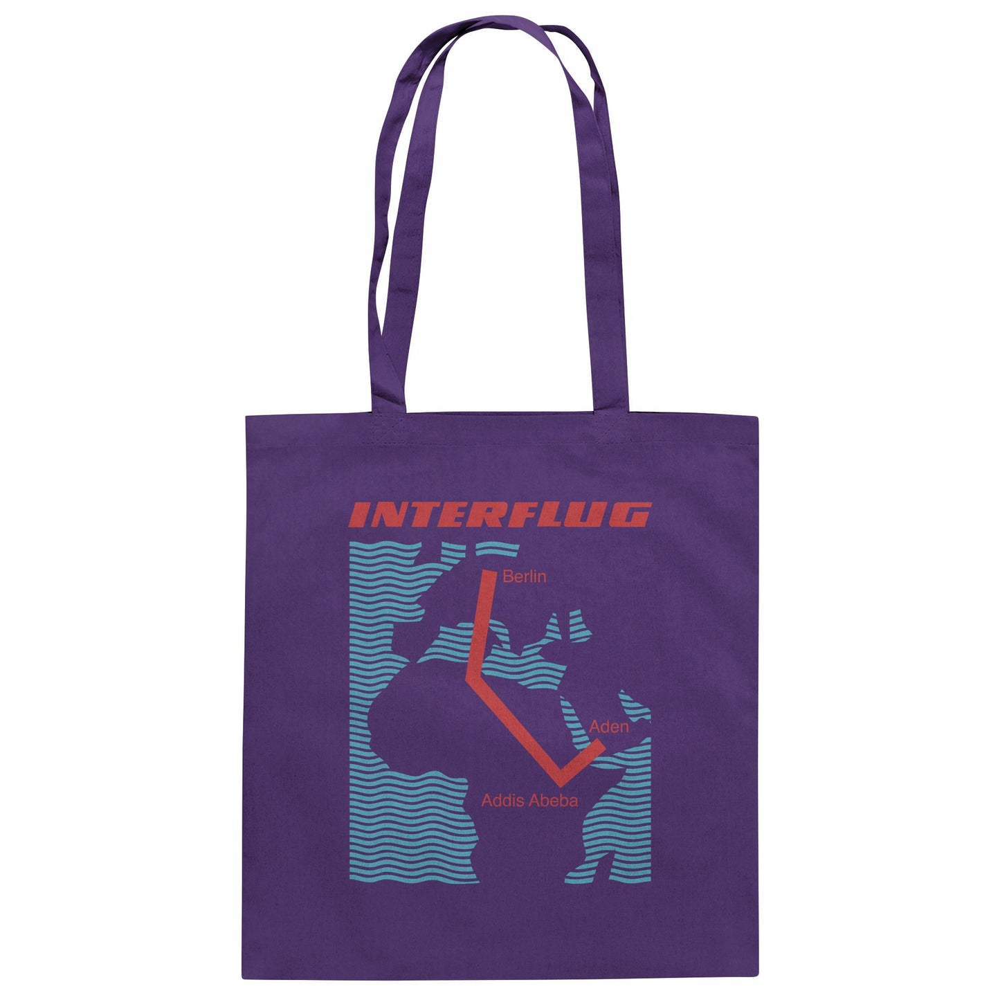 DDR Ostalgie Baumwolltasche • INTERFLUG BERLIN - ADDIS ABEBA (ORIGINAL SONDERSTEMPEL)