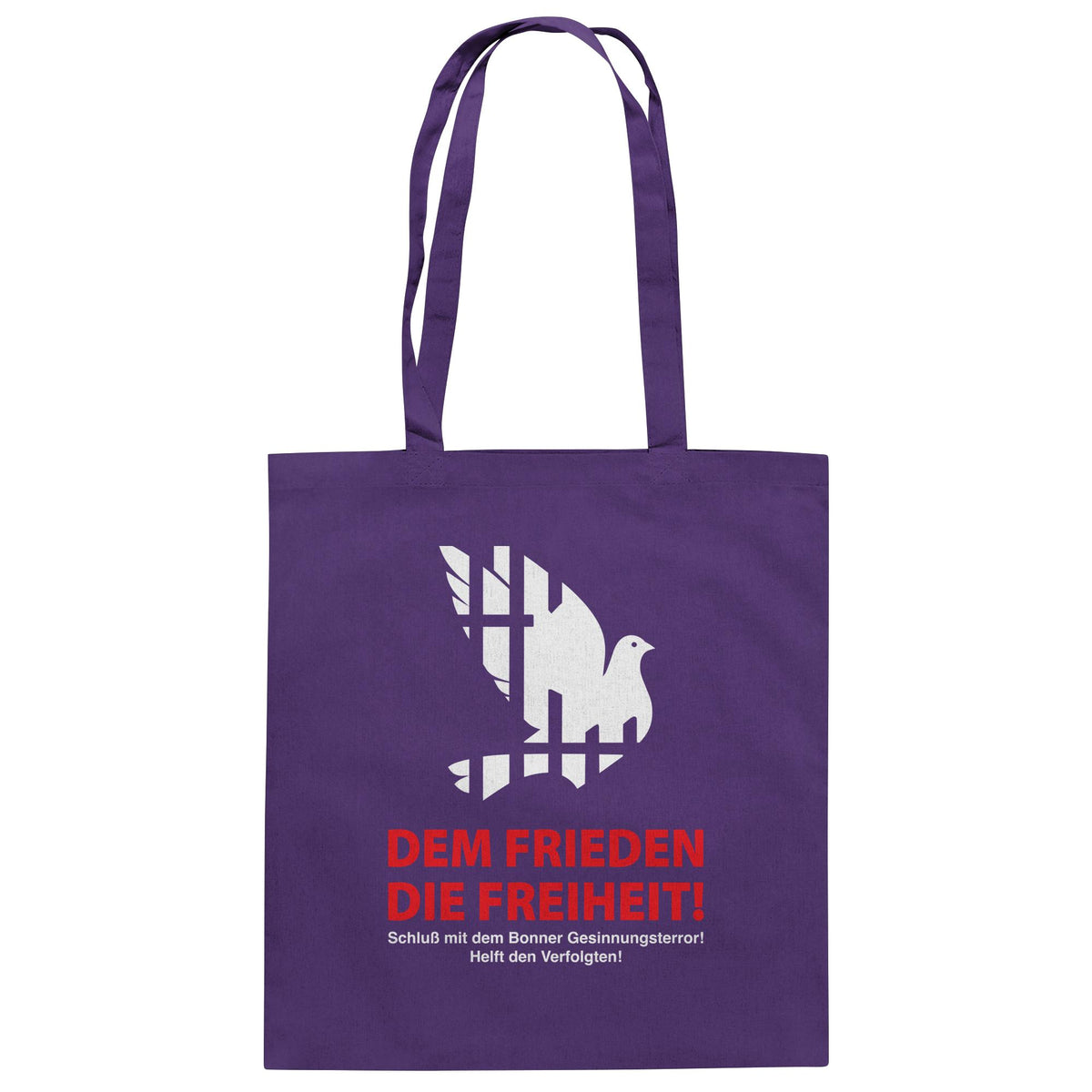 DDR Ostalgie Baumwolltasche • DEM FRIEDEN DIE FREIHEIT! (ORIGINAL-PLAKAT)