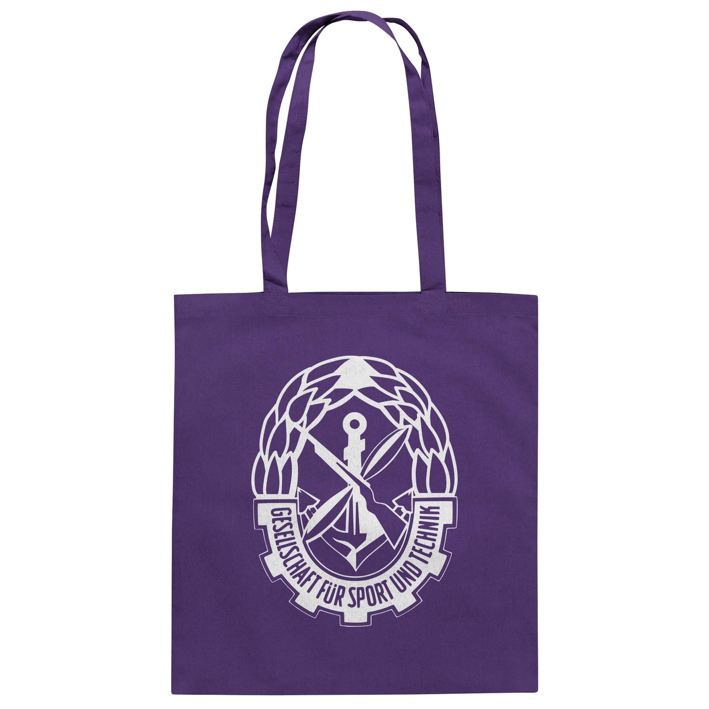 DDR Ostalgie Baumwolltasche • GST - GESELLSCHAFT FÜR SPORT UND TECHNIK (BRUST EMBLEM)