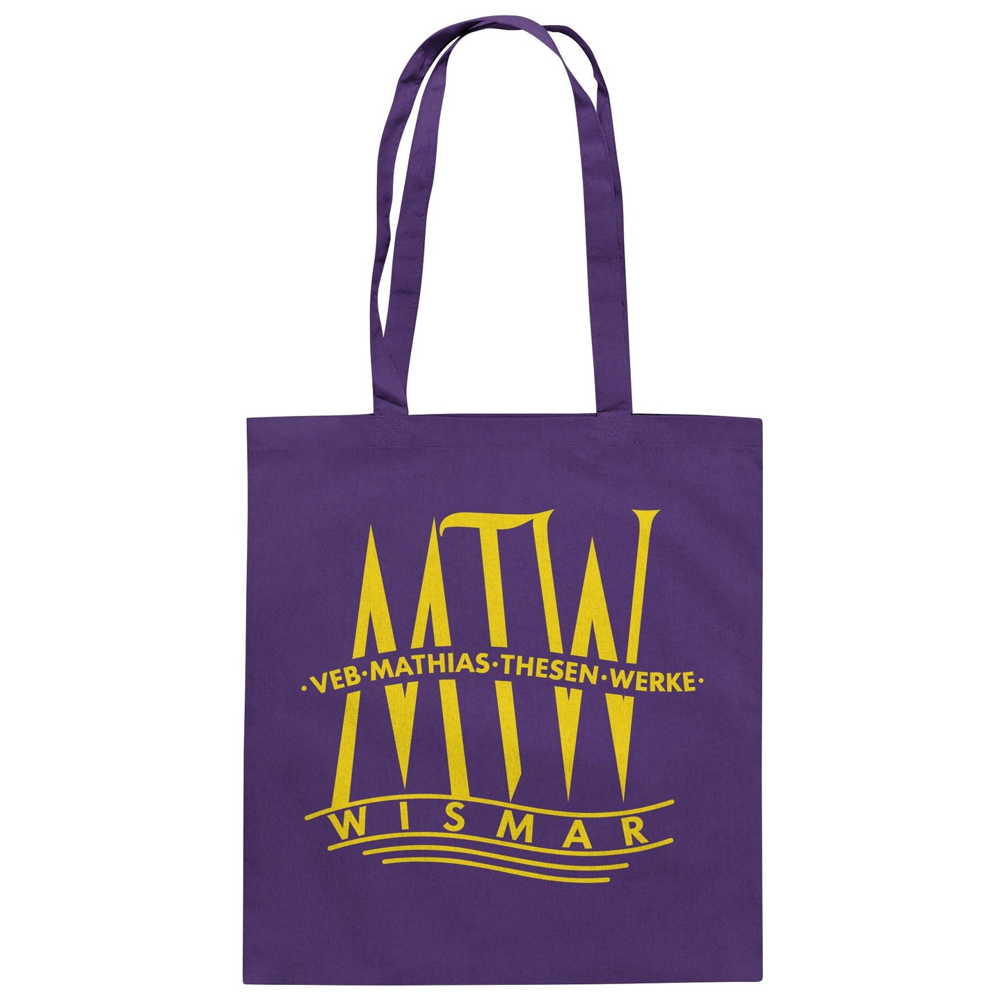 DDR Ostalgie Baumwolltasche • MATHIAS-THESEN-WERKE WISMAR (LOGO 1946)