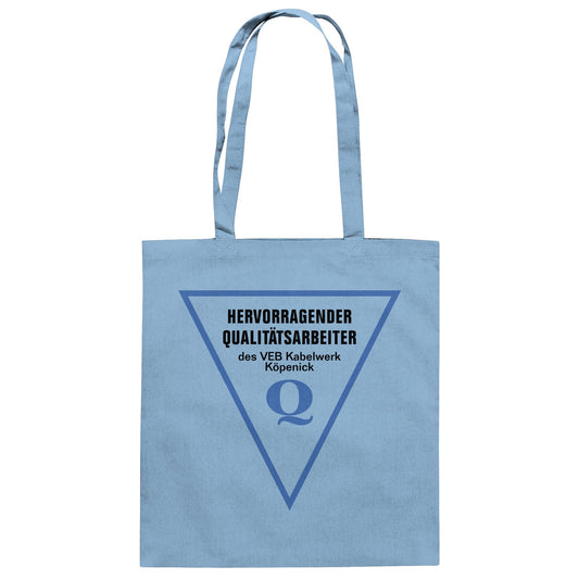 DDR Ostalgie Baumwolltasche • HERVORRAGENDER QUALITÄTSARBEITER DES VEB KABELWERK KÖPENICK
