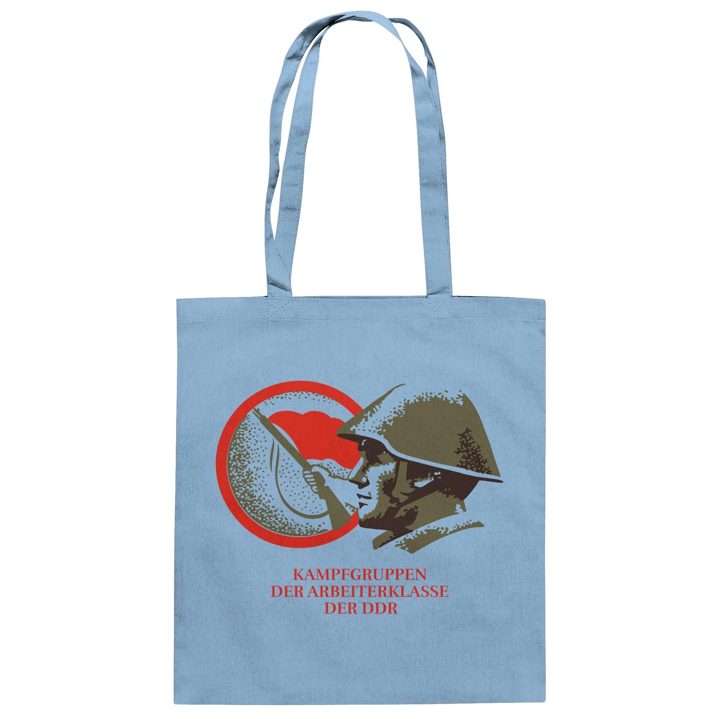 DDR Ostalgie Baumwolltasche • KAMPFGRUPPEN DER ARBEITERKLASSE (ORIGINAL BRIEFMARKE)
