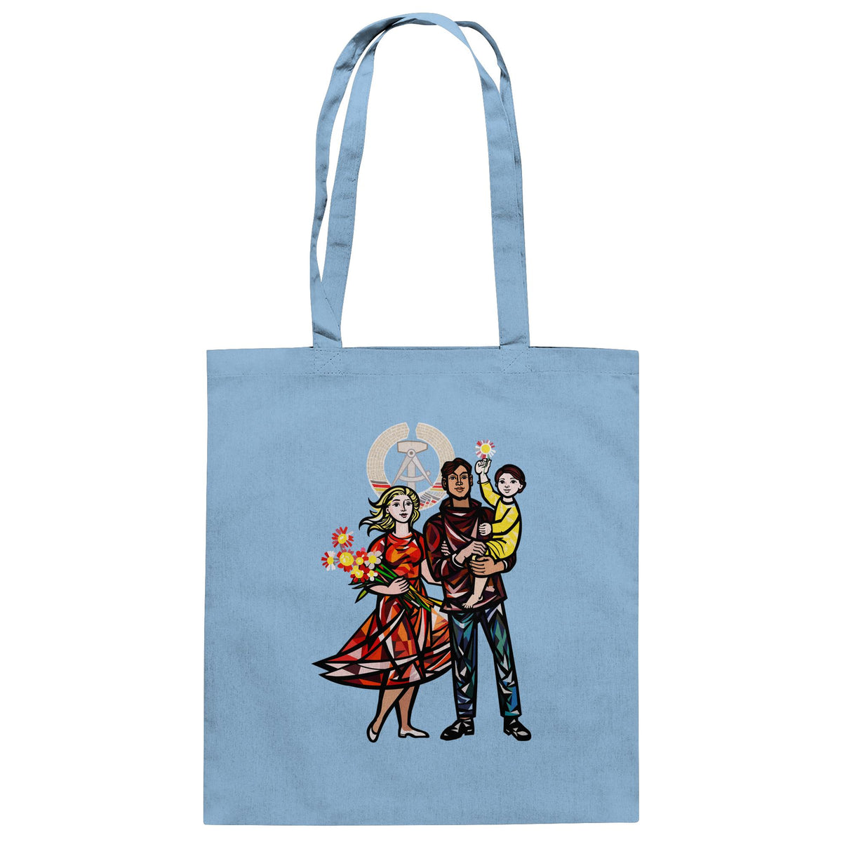 DDR Ostalgie Baumwolltasche • WALTER WOMACKA - UNSERE FAMILIE (STAATSRATSGEBÄUDE, Aus der Geschichte der Deutschen Arbeiterbewegung, 1964)