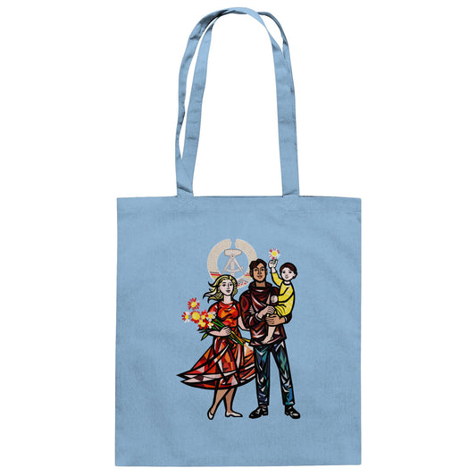 DDR Ostalgie Baumwolltasche • WALTER WOMACKA - UNSERE FAMILIE (STAATSRATSGEBÄUDE, Aus der Geschichte der Deutschen Arbeiterbewegung, 1964)