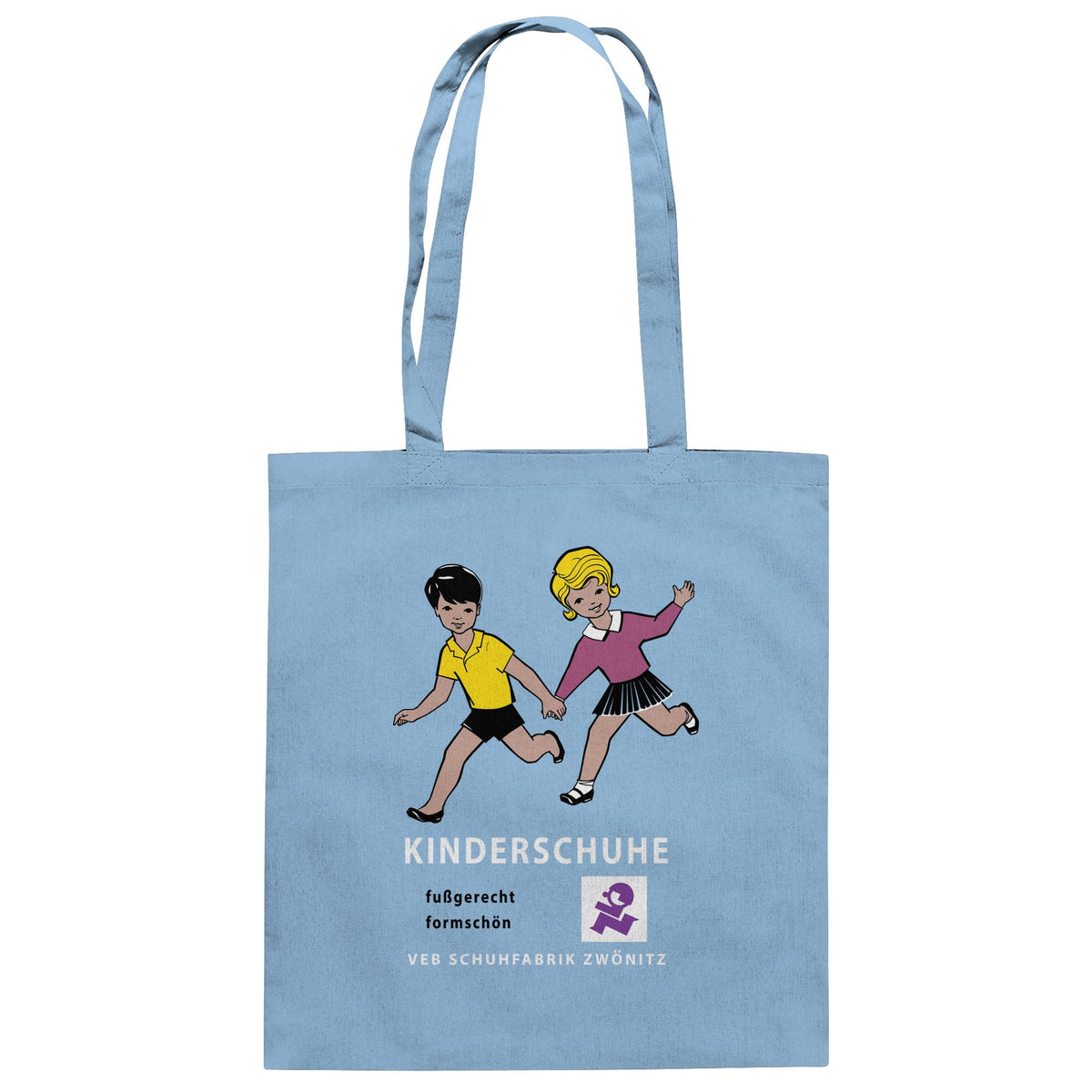 DDR Ostalgie Baumwolltasche • KINDERSCHUHE VEB SCHUHFABRIK ZWÖNITZ