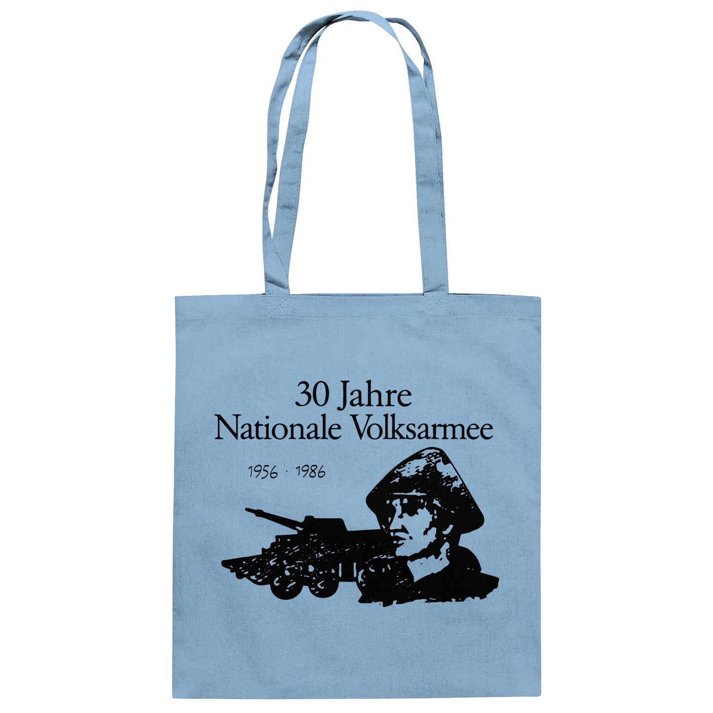 DDR Ostalgie Baumwolltasche • 30 JAHRE NATIONALE VOLKSARMEE (ORIGINAL BRIEFMARKE)