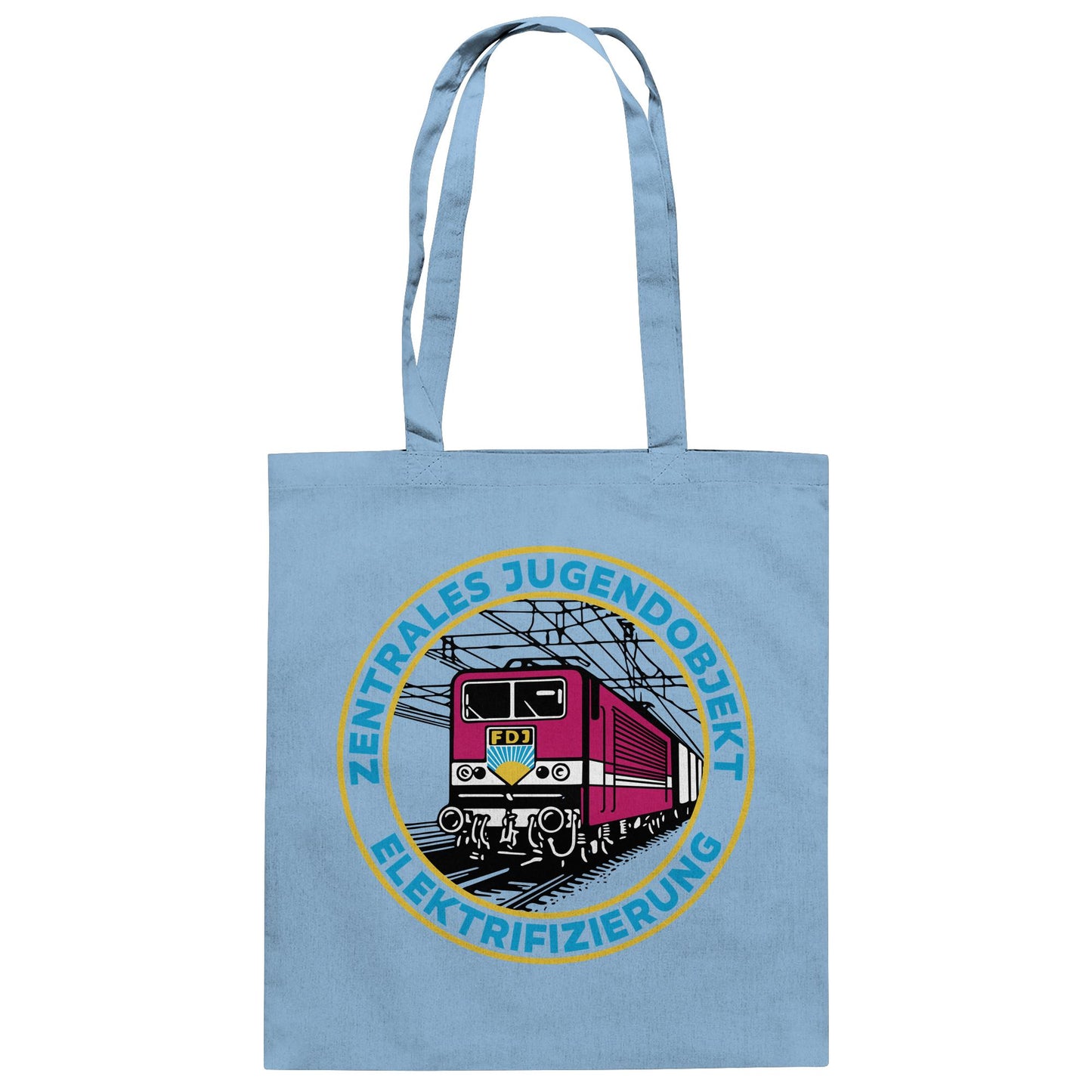 DDR Ostalgie Baumwolltasche • DR - FDJ ZENTRALES JUGENDOBJEKT ELEKTRIFIZIERUNG