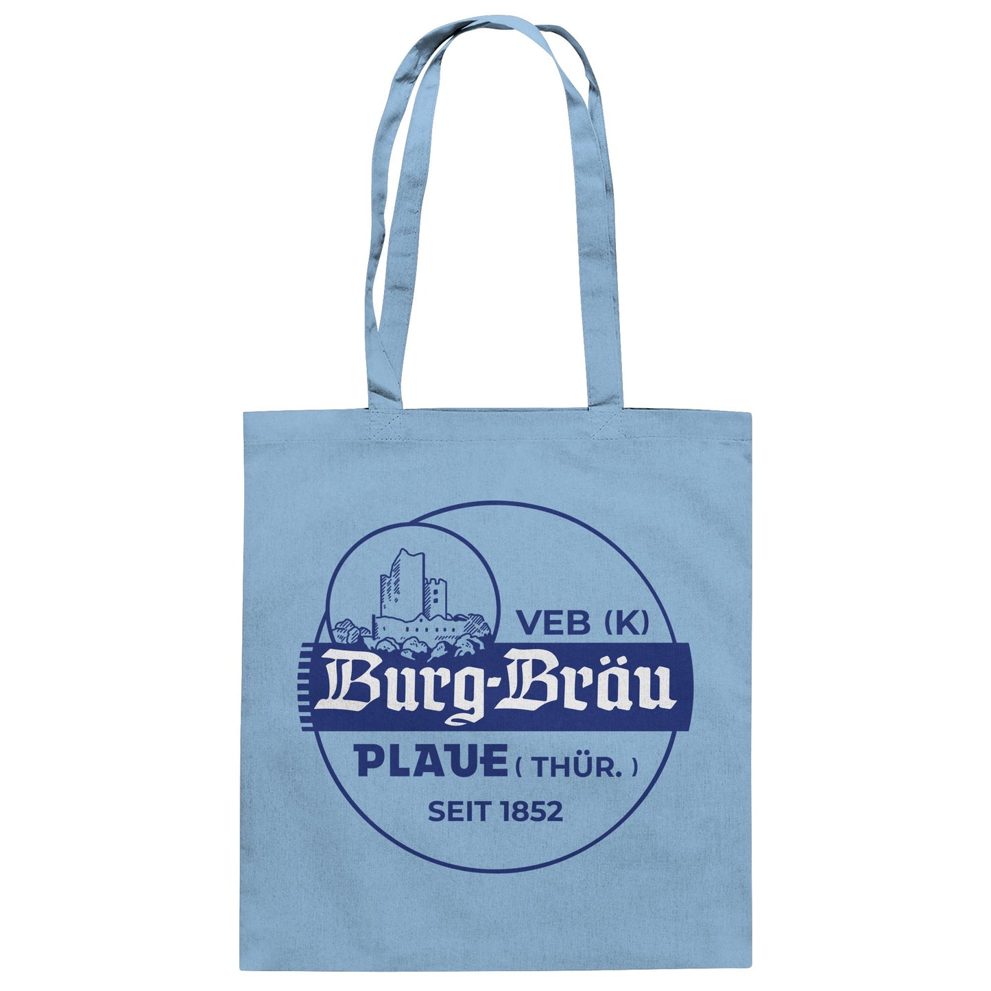 DDR Ostalgie Baumwolltasche • VEB BURG-BRÄU PLAUE BIERE