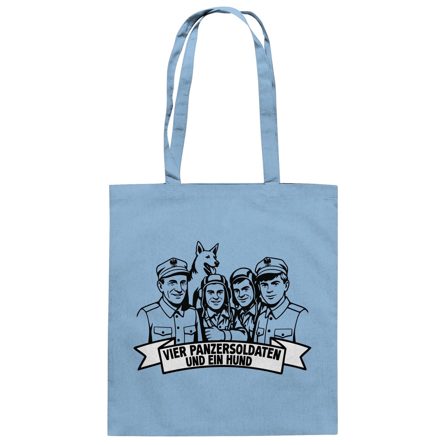 DDR Ostalgie Baumwolltasche • VIER PANZERSOLDATEN UND EIN HUND