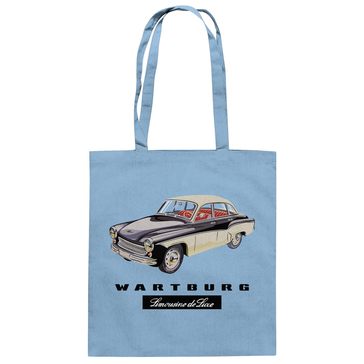 DDR Ostalgie Baumwolltasche • WARTBURG - LIMOUSINE DE LUXE (ORIGINAL WERBUNG)