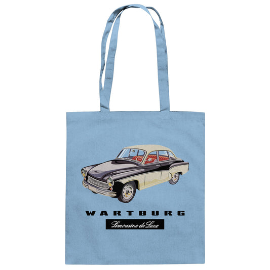 DDR Ostalgie Baumwolltasche • WARTBURG - LIMOUSINE DE LUXE (ORIGINAL WERBUNG)