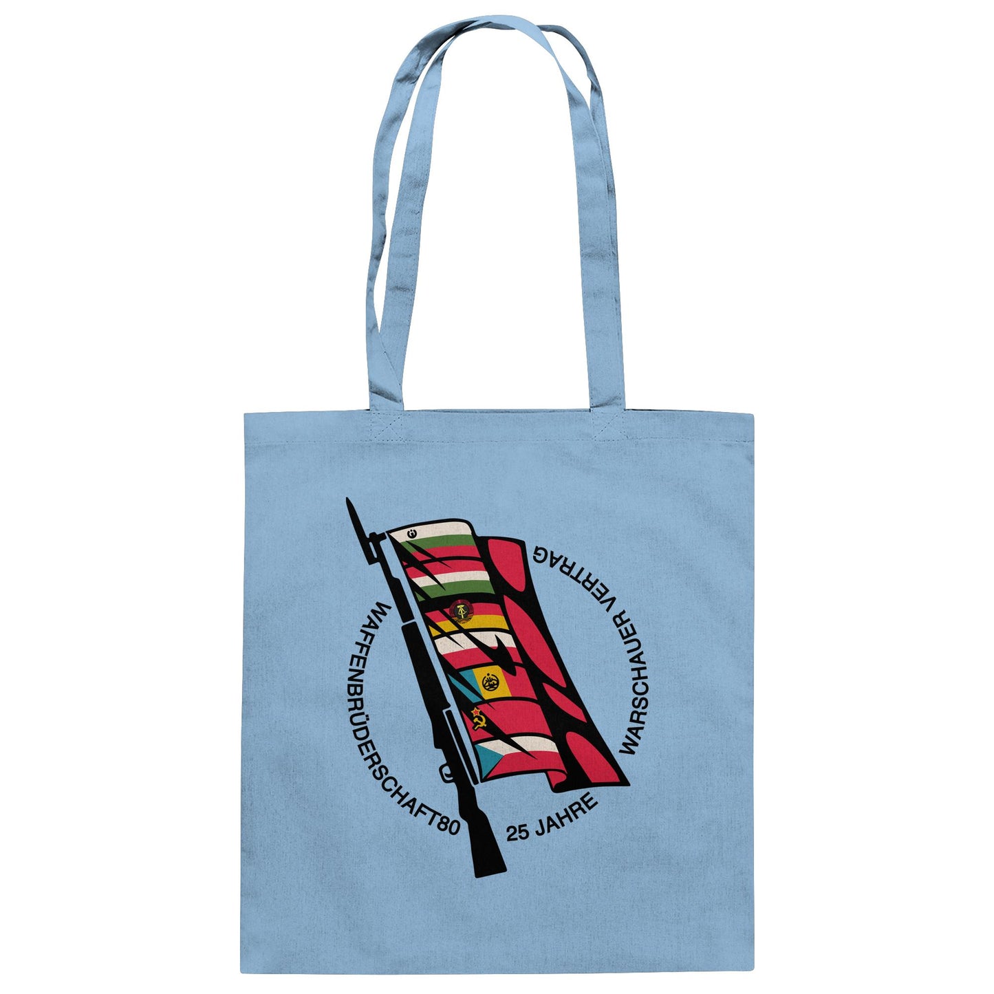 DDR Ostalgie Baumwolltasche • WAFFENBRÜDERSCHAFT80 - 25 JAHRE WARSCHAUER VERTRAG (NVA)
