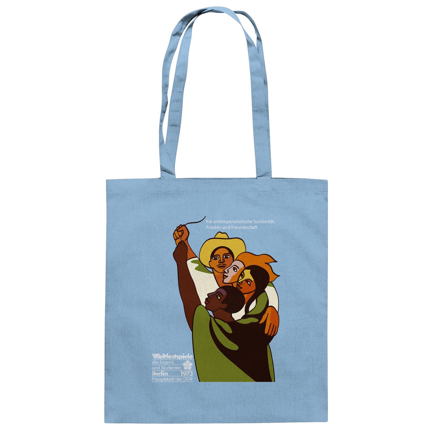DDR Ostalgie Baumwolltasche • FÜR FRIEDEN UND FREUNDSCHAFT - ORIGINALPOSTER WELTFESTSPIELE BERLIN 1973