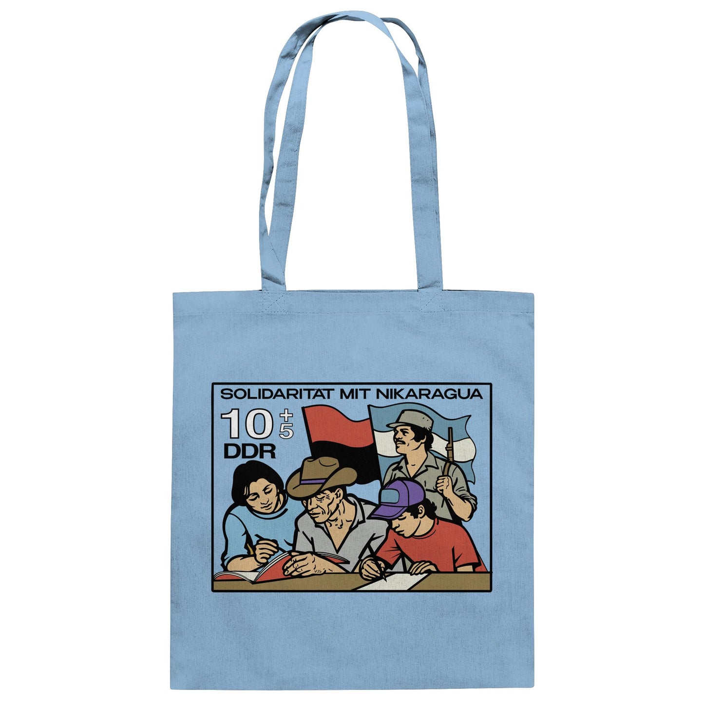 DDR Ostalgie Baumwolltasche • SOLIDARITÄT MIT NIKARAGUA (DDR-BRIEFMARKE)
