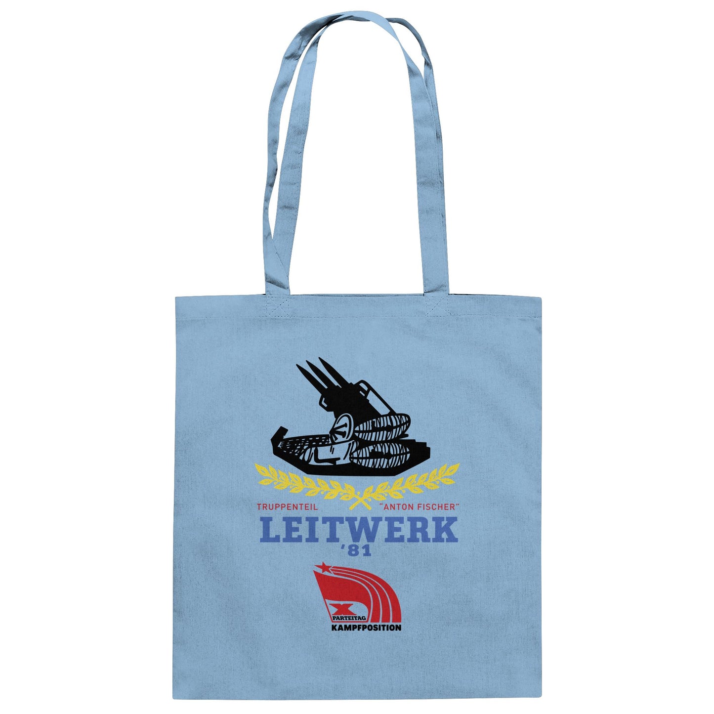 DDR Ostalgie Baumwolltasche • LEITWERK 81, TRUPPENTEIL ANTON FISCHER