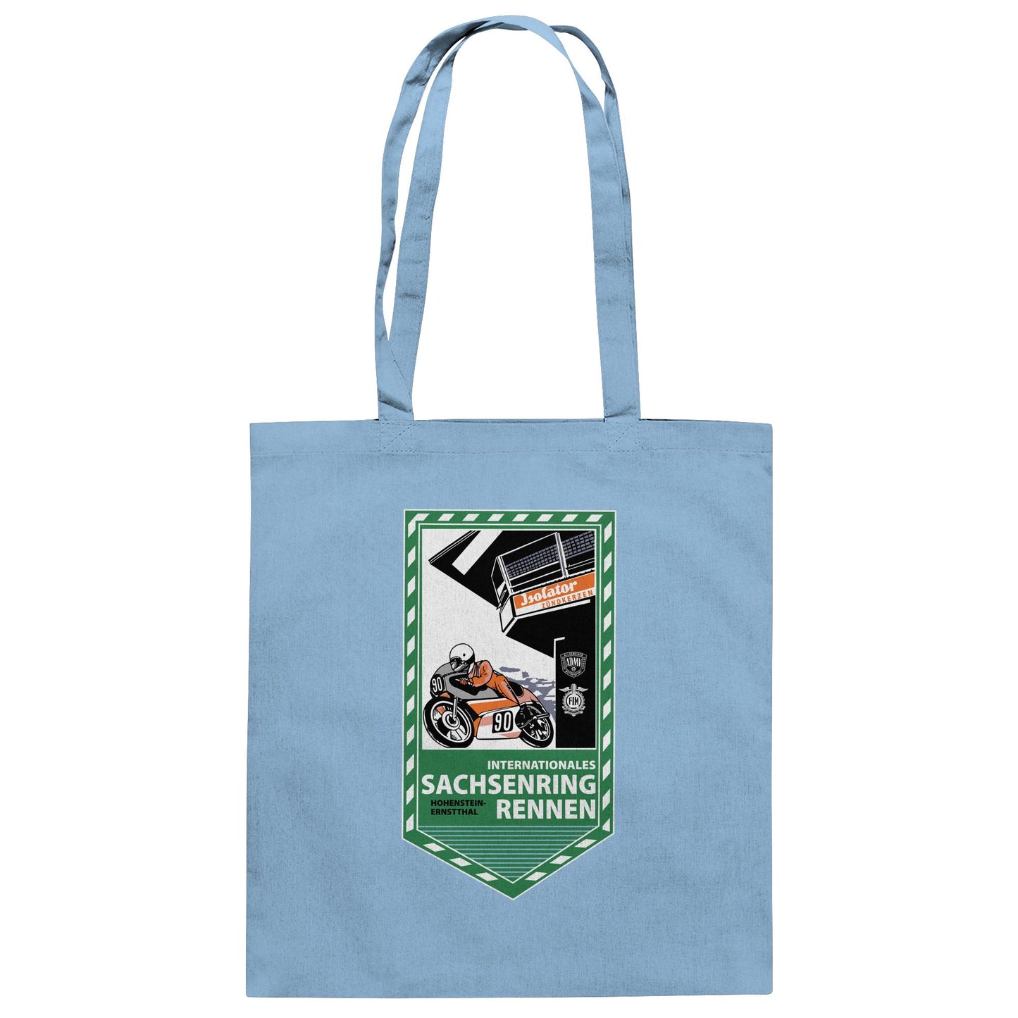 DDR Ostalgie Baumwolltasche • SACHSENRING-RENNEN ZWICKAU 1990 (ORIGINAL-WIMPEL)
