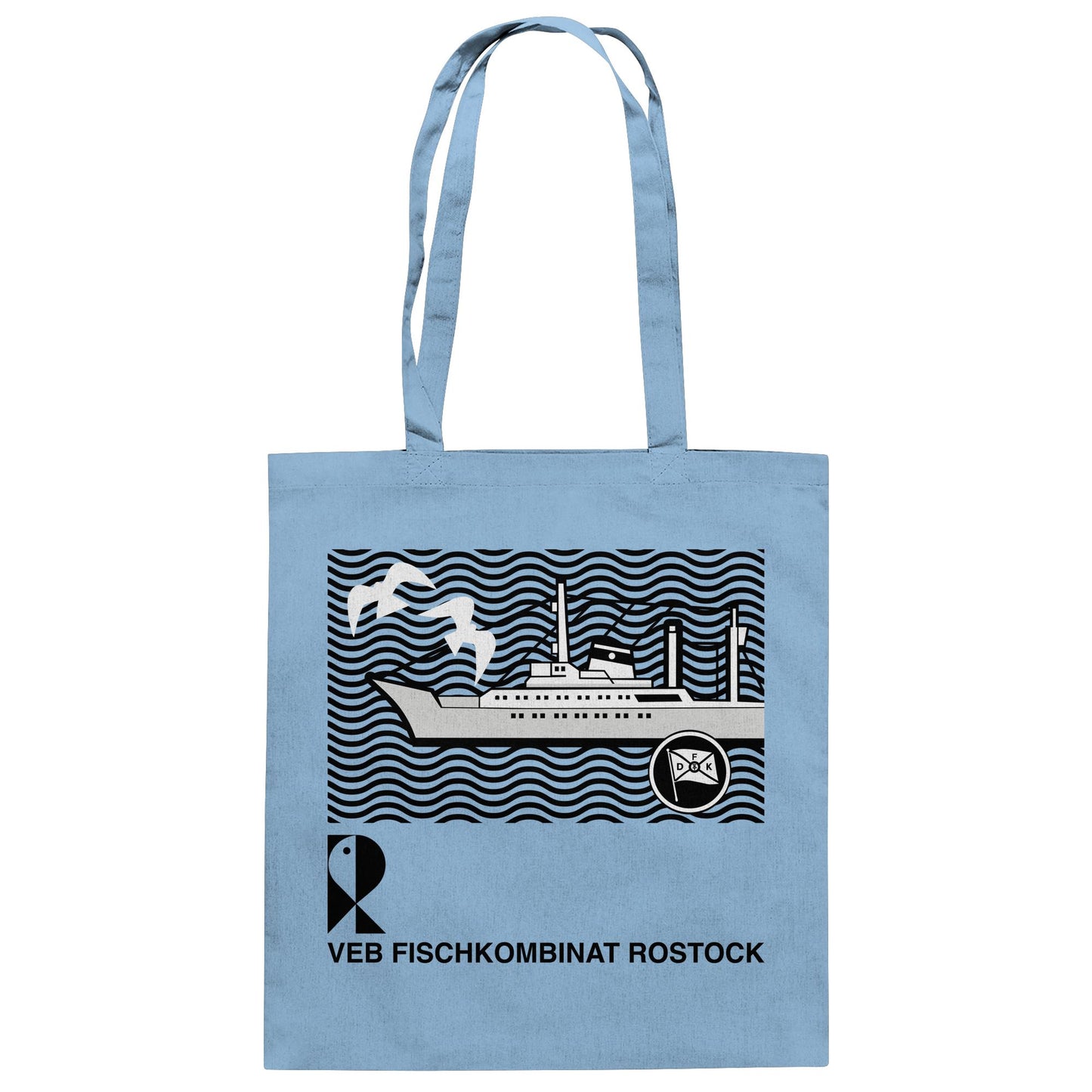 DDR Ostalgie Baumwolltasche • VEB FISCHKOMBINAT ROSTOCK