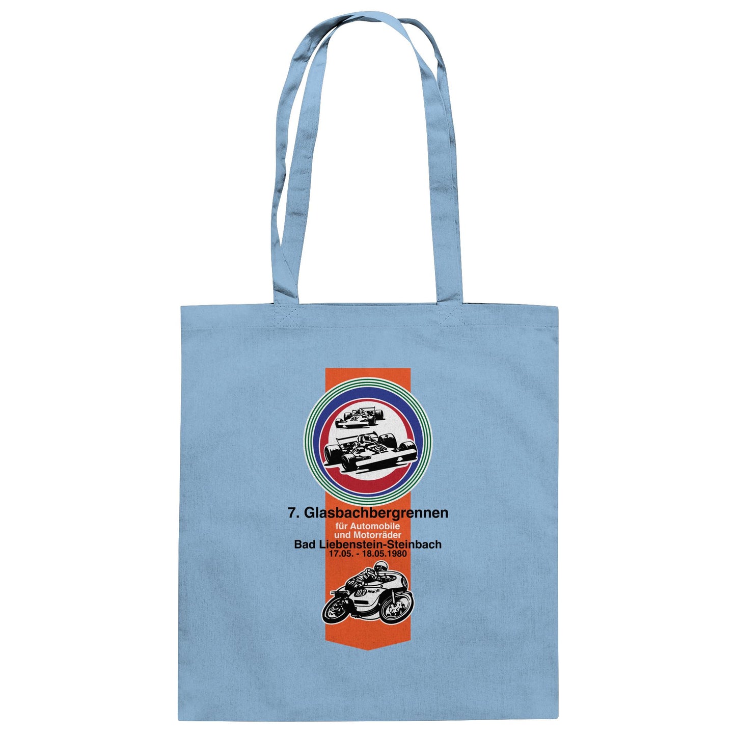 DDR Ostalgie Baumwolltasche • GLASBACHBERGRENNEN BAD LIEBENSTEIN (ORIGINAL WIMPEL)