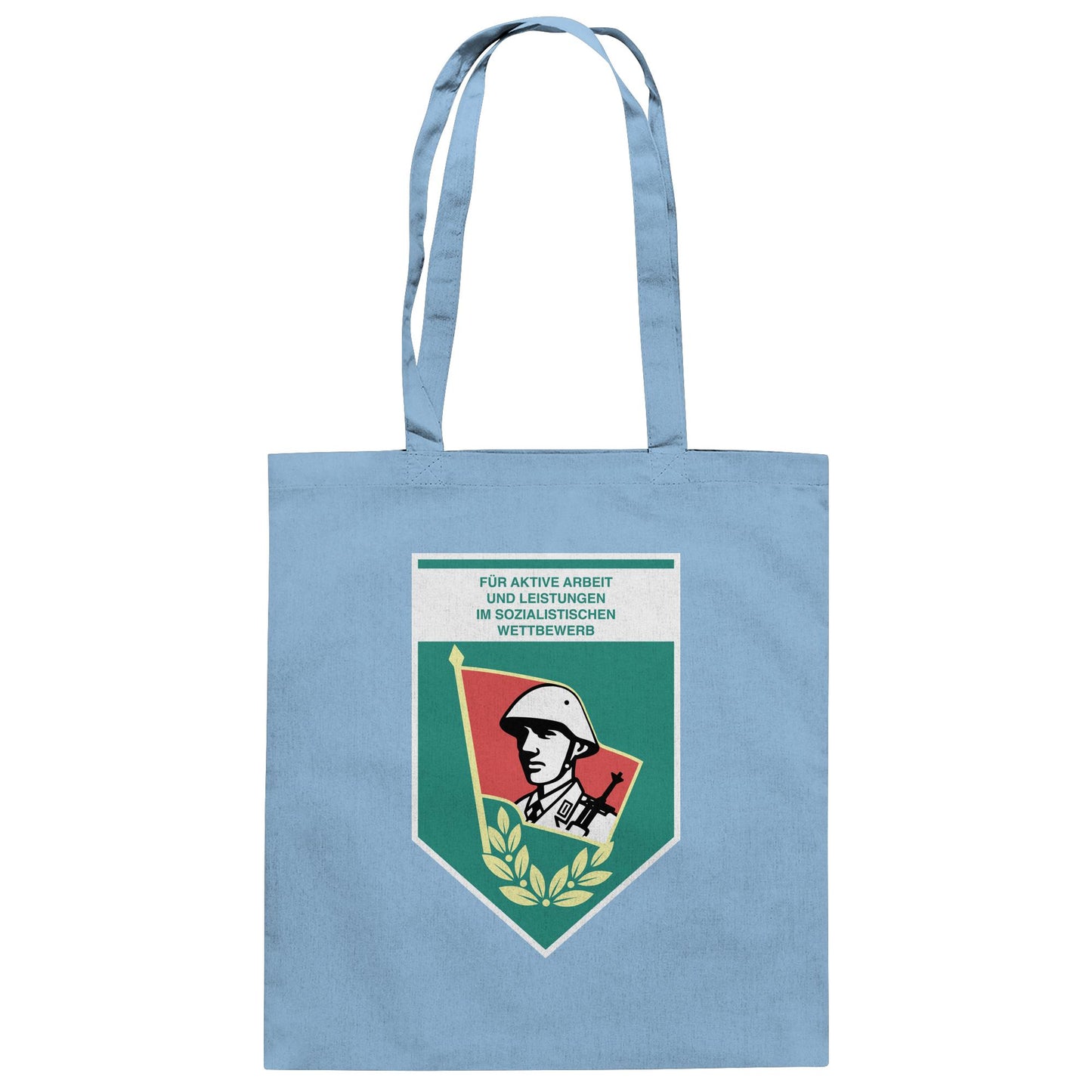 DDR Ostalgie Baumwolltasche • FÜR AKTIVE LEISTUNG UND ARBEIT (ORIGINAL WIMPEL)
