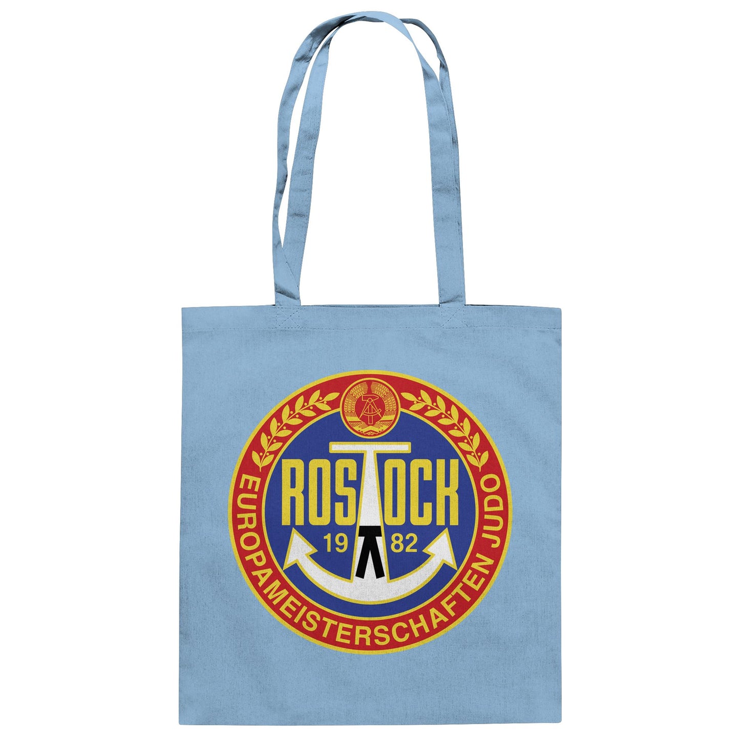 DDR Ostalgie Baumwolltasche • EUROPAMEISTERSCHAFTEN IM JUDO - ROSTOCK 1982