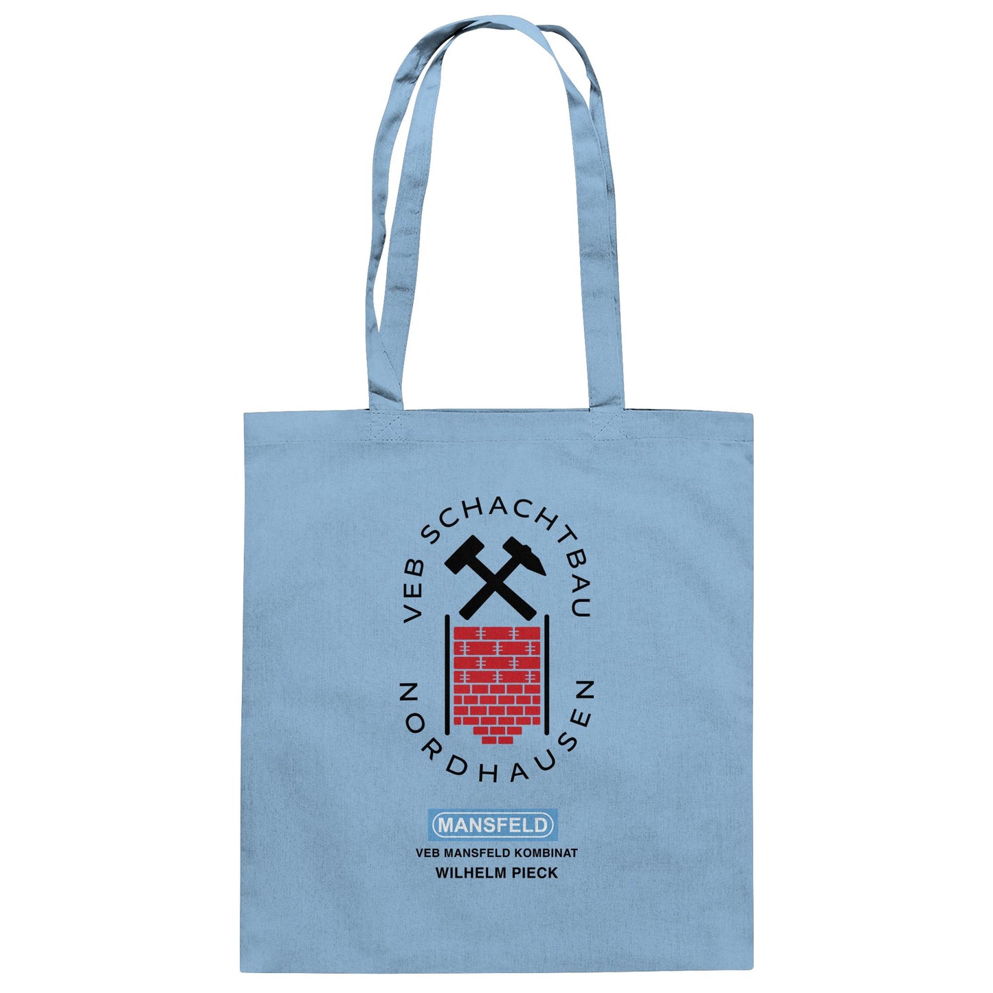DDR Ostalgie Baumwolltasche • VEB SCHACHTBAU NORDHAUSEN - VEB MANSFELD KOMBINAT