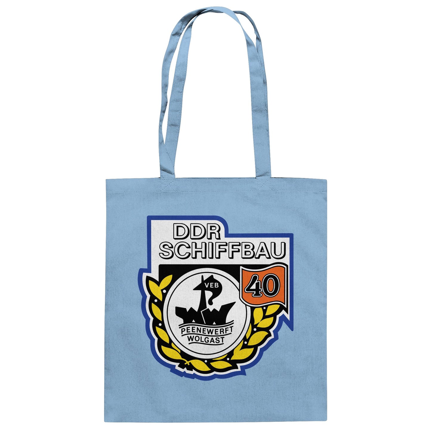 DDR Ostalgie Baumwolltasche • VEB PEENEWERFT WOLGAST, DDR SCHIFFBAU