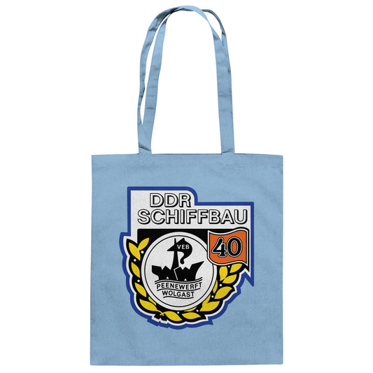 DDR Ostalgie Baumwolltasche • VEB PEENEWERFT WOLGAST, DDR SCHIFFBAU